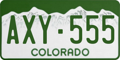 CO license plate AXY555