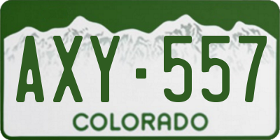 CO license plate AXY557