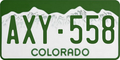 CO license plate AXY558