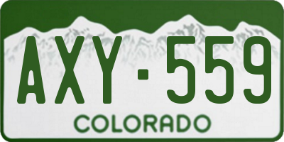 CO license plate AXY559