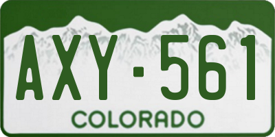 CO license plate AXY561