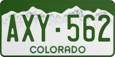 CO license plate AXY562
