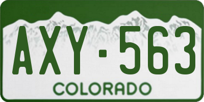 CO license plate AXY563