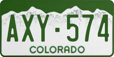 CO license plate AXY574