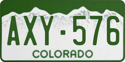 CO license plate AXY576