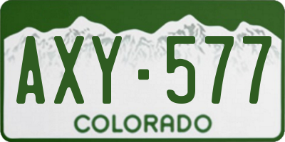 CO license plate AXY577