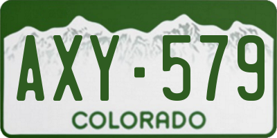 CO license plate AXY579
