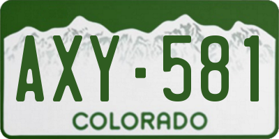 CO license plate AXY581