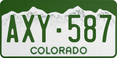 CO license plate AXY587