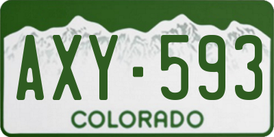 CO license plate AXY593