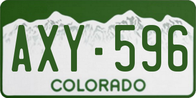 CO license plate AXY596