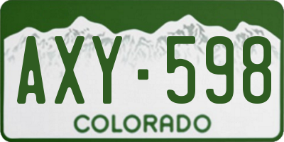 CO license plate AXY598