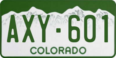 CO license plate AXY601