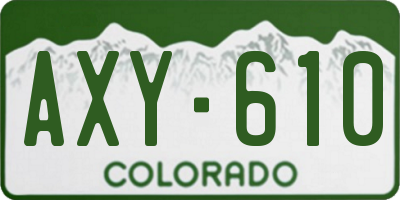 CO license plate AXY610