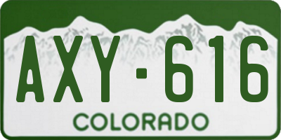 CO license plate AXY616