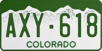 CO license plate AXY618