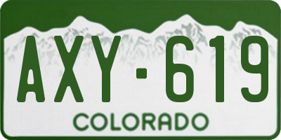 CO license plate AXY619