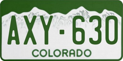 CO license plate AXY630