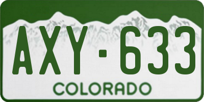 CO license plate AXY633
