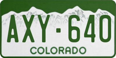 CO license plate AXY640