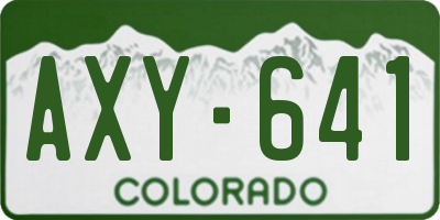 CO license plate AXY641
