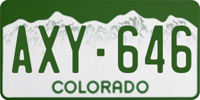 CO license plate AXY646