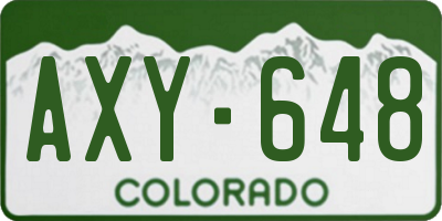 CO license plate AXY648
