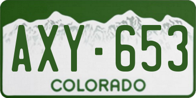 CO license plate AXY653
