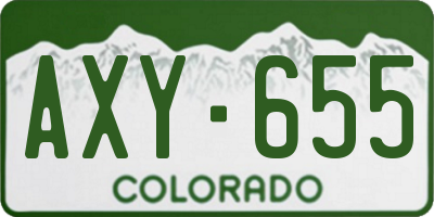 CO license plate AXY655