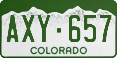 CO license plate AXY657