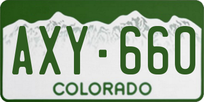 CO license plate AXY660
