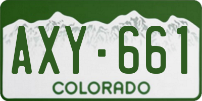 CO license plate AXY661