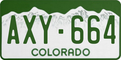 CO license plate AXY664