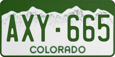 CO license plate AXY665