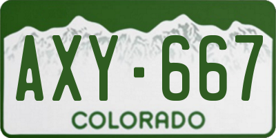 CO license plate AXY667