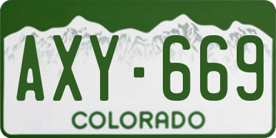 CO license plate AXY669