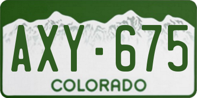 CO license plate AXY675