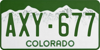 CO license plate AXY677