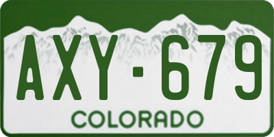 CO license plate AXY679