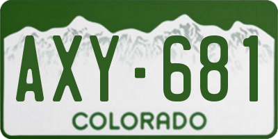 CO license plate AXY681