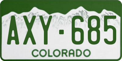 CO license plate AXY685