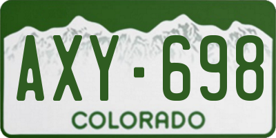 CO license plate AXY698