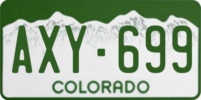 CO license plate AXY699