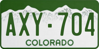 CO license plate AXY704
