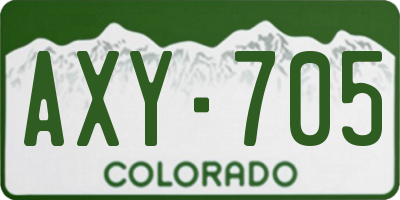 CO license plate AXY705