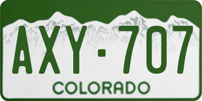 CO license plate AXY707