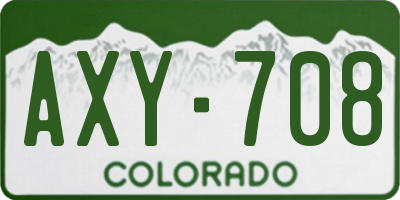 CO license plate AXY708