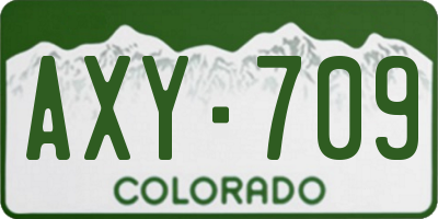 CO license plate AXY709