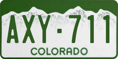 CO license plate AXY711