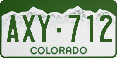CO license plate AXY712